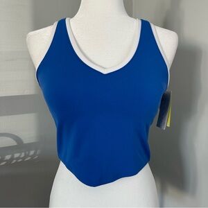 NWT! All in Motion Blue V-Neck Sports Bra, Athleisure, Workout Stretch Cropped M